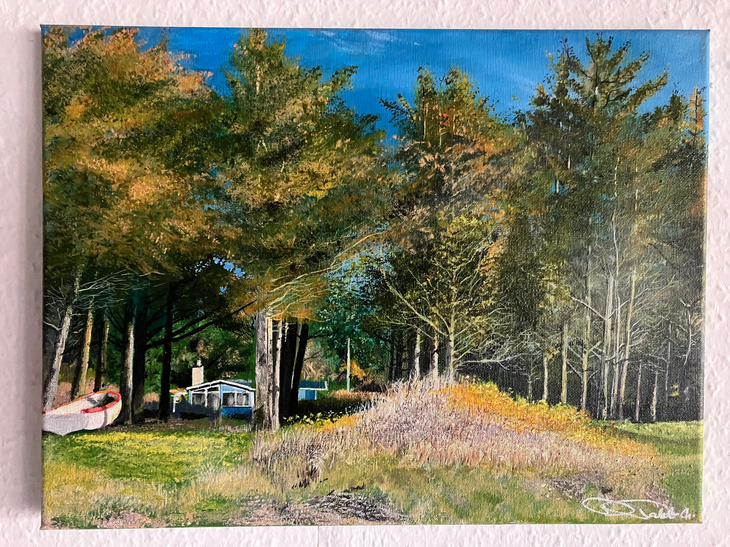 Sommer house in Oddesund Nord- Søvej Thyholm 40x30 cm on Acrylic
