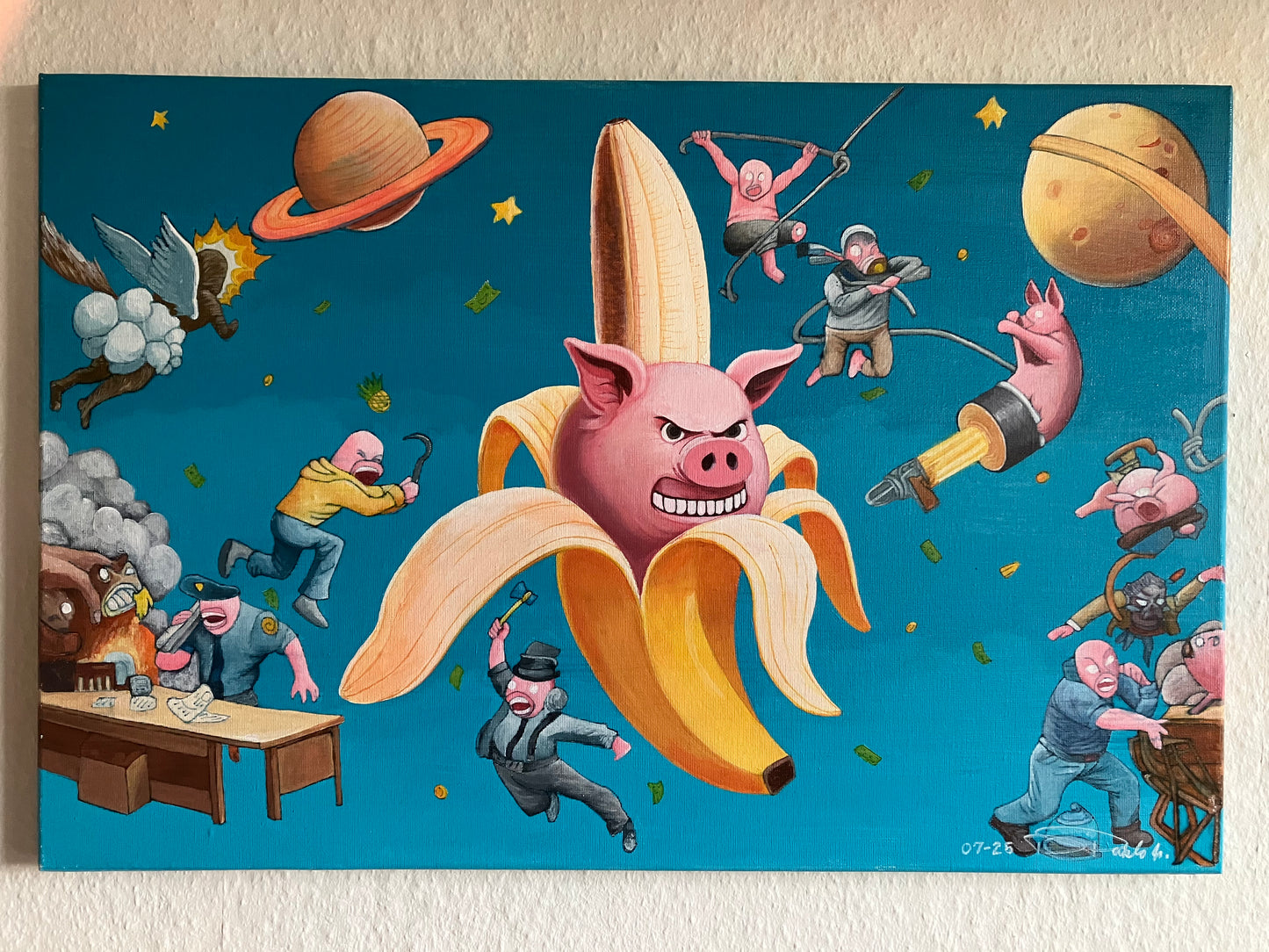 Pigs in Wonderland -Angry Pigs - 60 cm x 40 cm