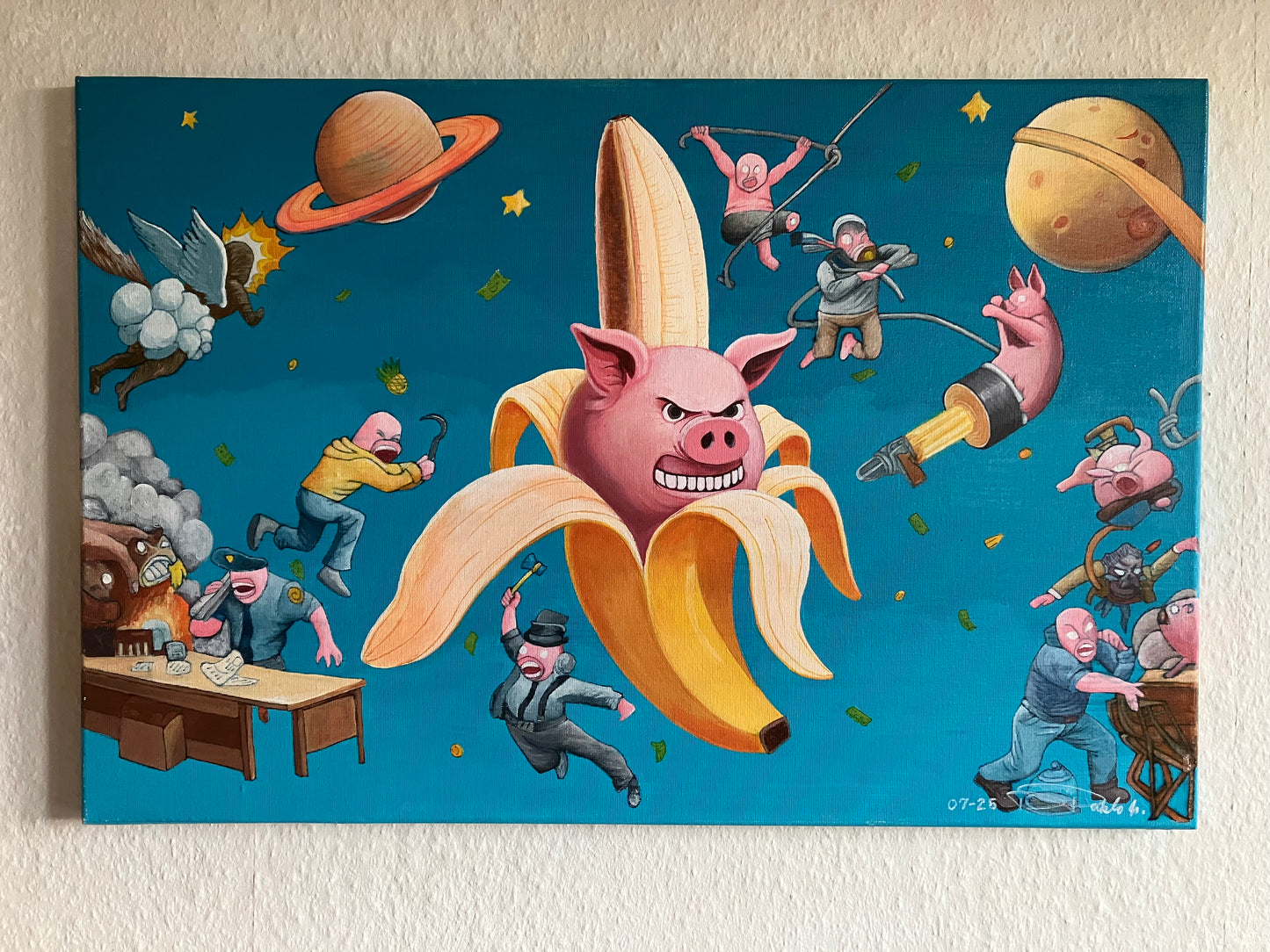 Pigs in Wonderland -Angry Pigs - 60 cm x 40 cm
