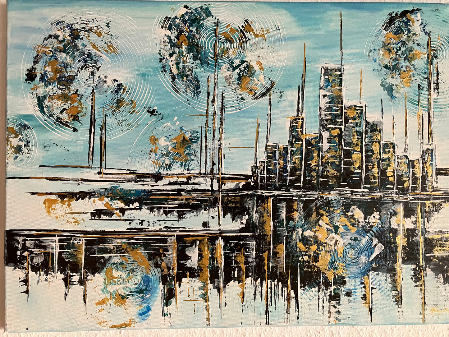 New York City Port - Abstract 70x50 cm