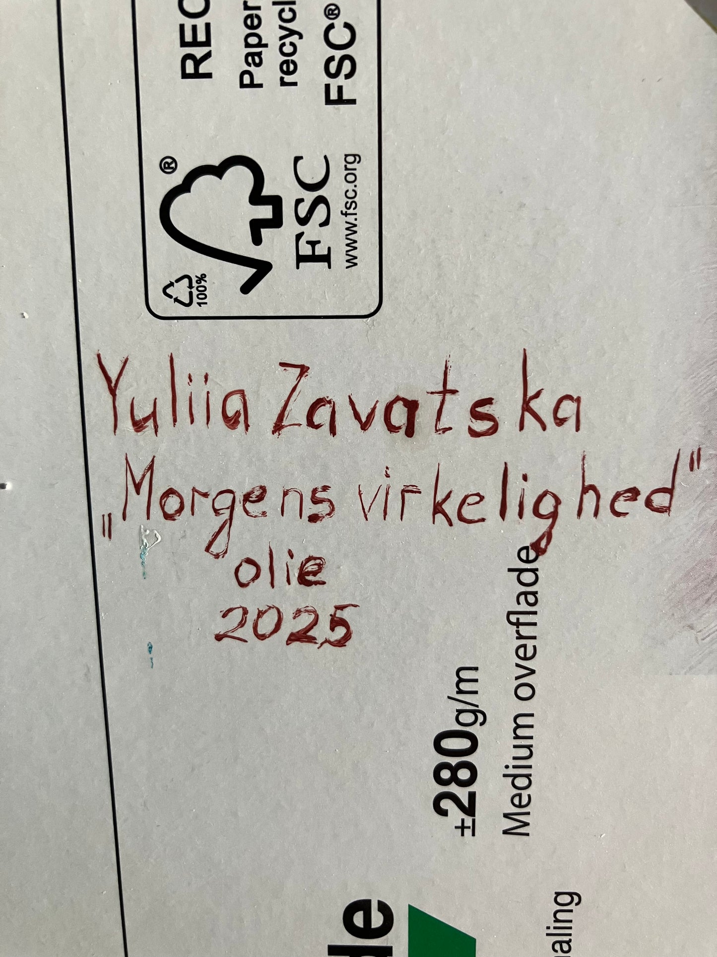 “Morgens virkelighed" 24 cm x 30 cm 
olie på lærred 
2025
