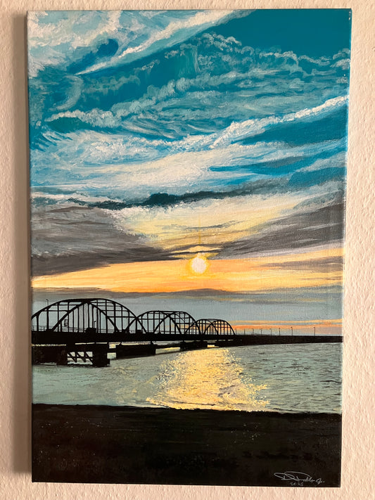 Thyholm Oddesundbroen - sunsets 🌅 afternoon- still 40 cm x 60 cm