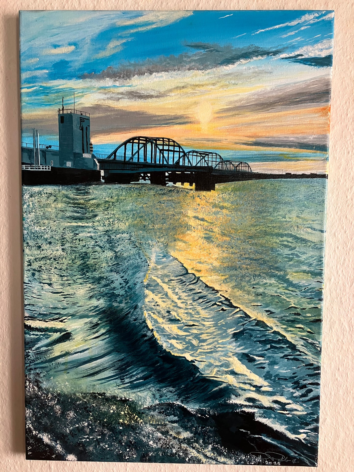 Thyholm Oddesundbroen - waves under the Bridge 🌊 40 cm x 60 cm