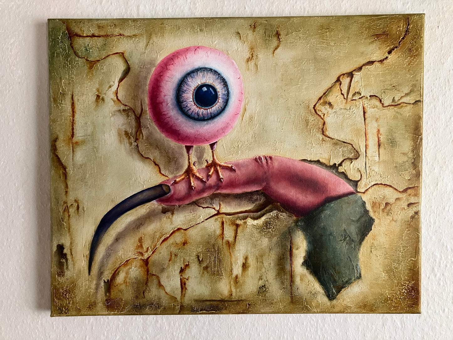 “Bare rolig jeg holder oje med dig" 40 cm x 50 cm