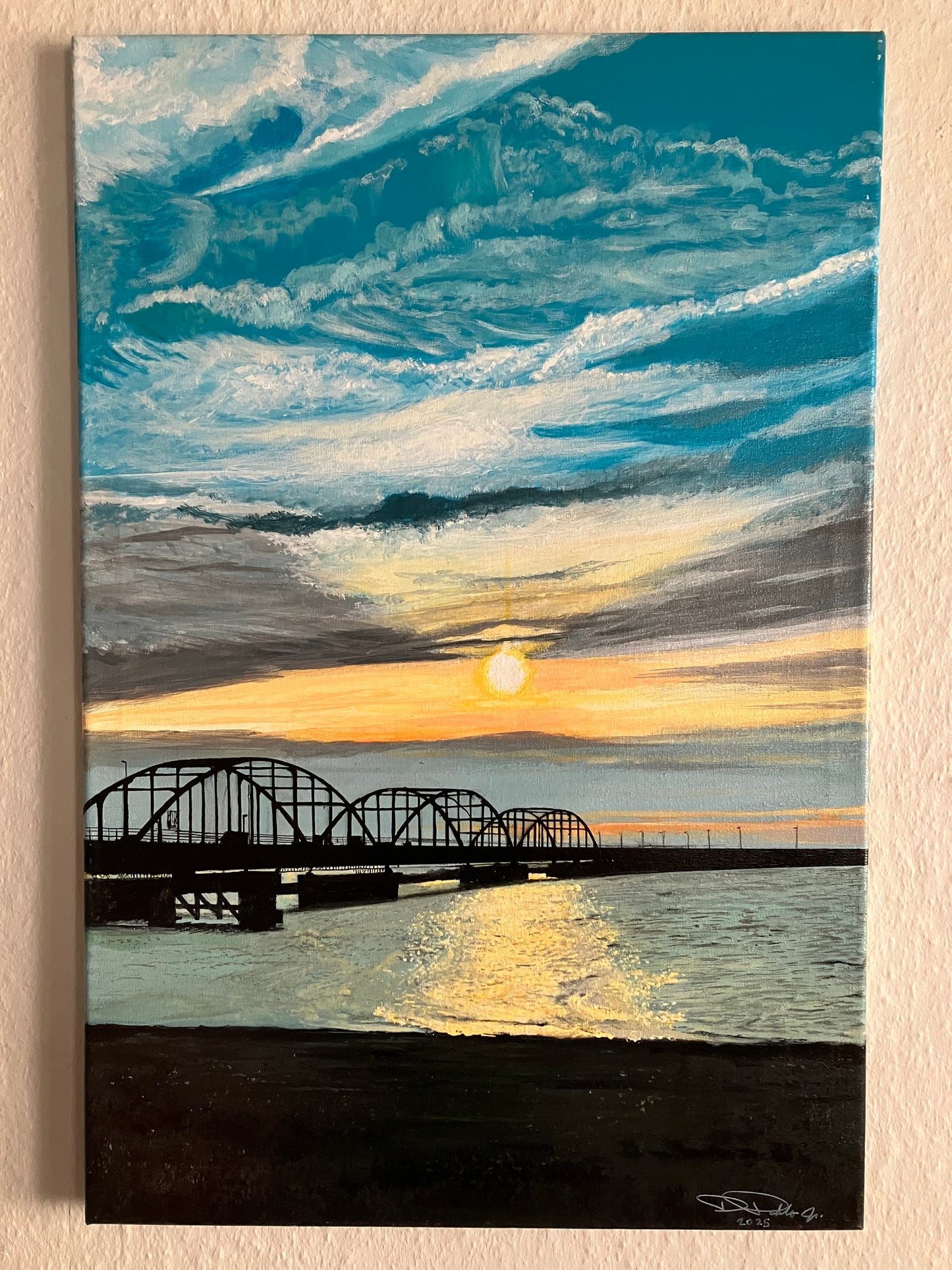 Thyholm Oddesundbroen - sunsets 🌅 afternoon- still 40 cm x 60 cm