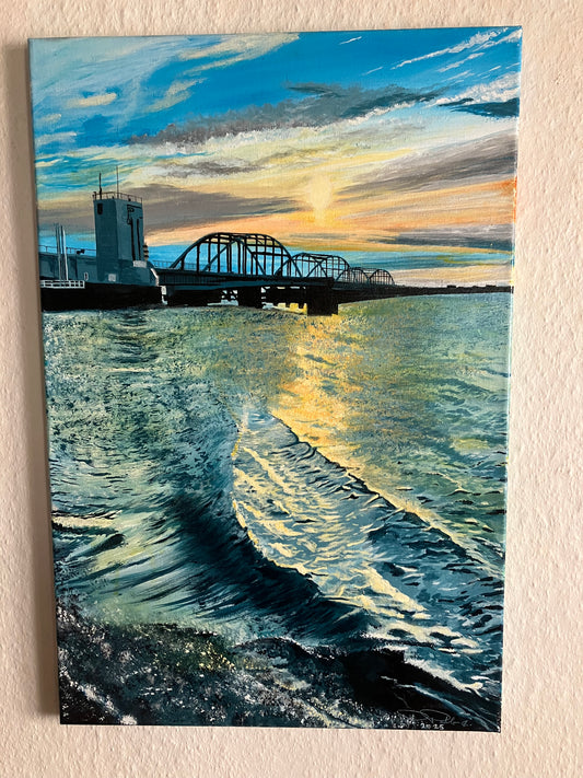 Thyholm Oddesundbroen - waves under the Bridge 🌊 40 cm x 60 cm
