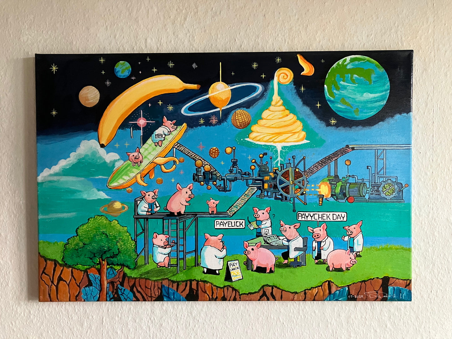Pigs in Wonderland -Paycheck Day  -  60 cm x 40 cm