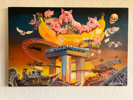 Pigs in Wonderland 
- Dynasty - 60 cm x 40 cm