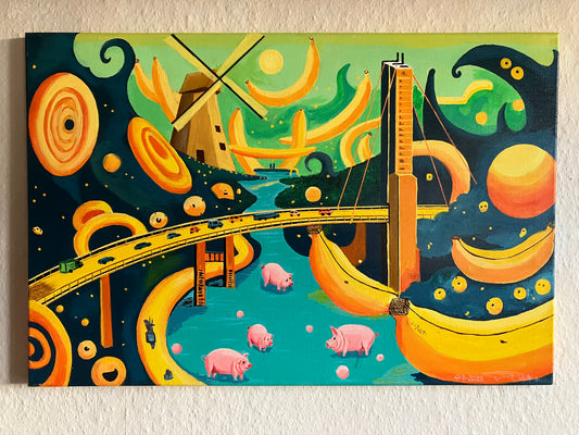 Pigs in Wonderland -Banana World -  60 cm x 40 cm