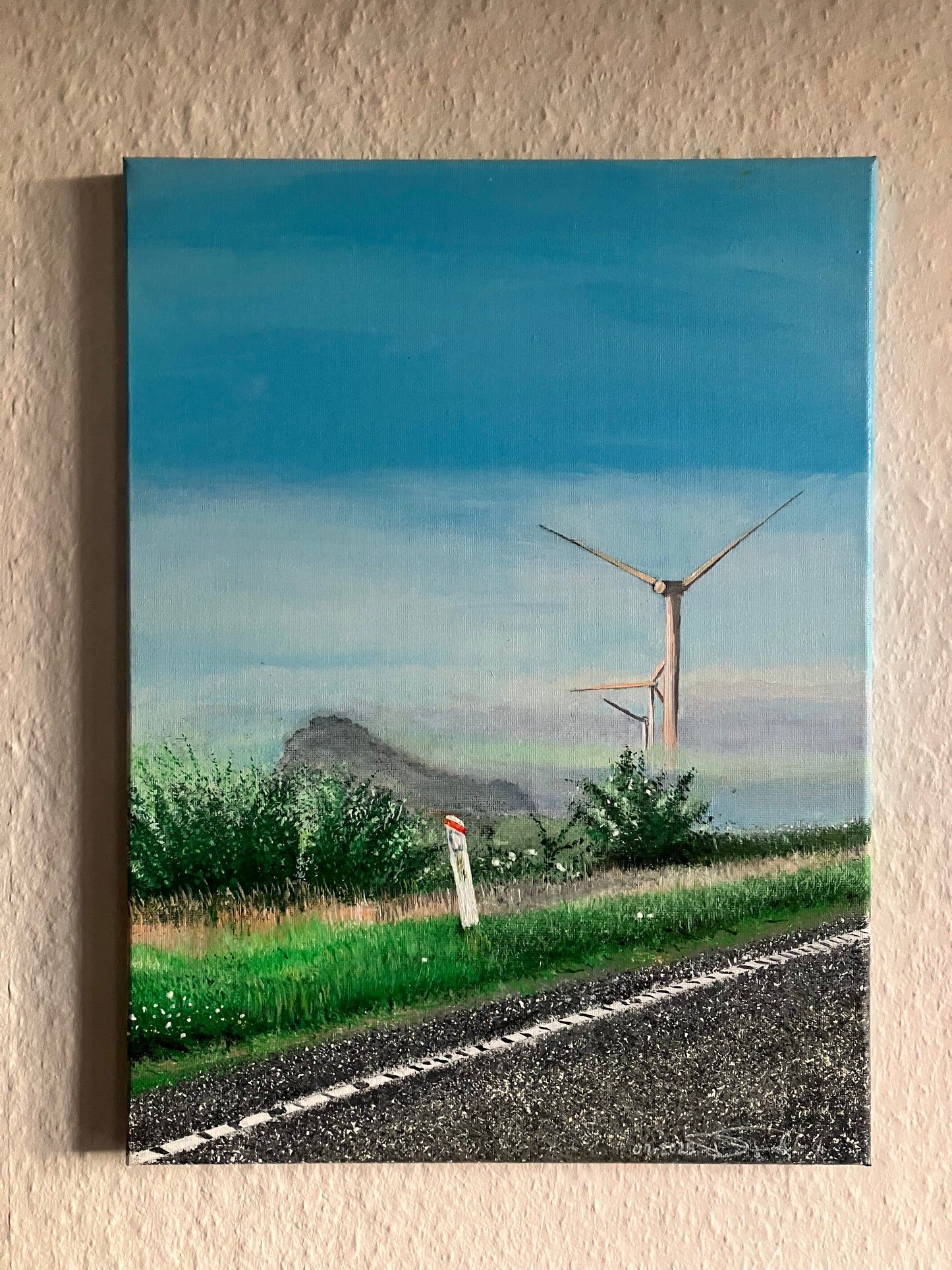 Vindmølle På Landevej #1                 30 cm x 40 cm