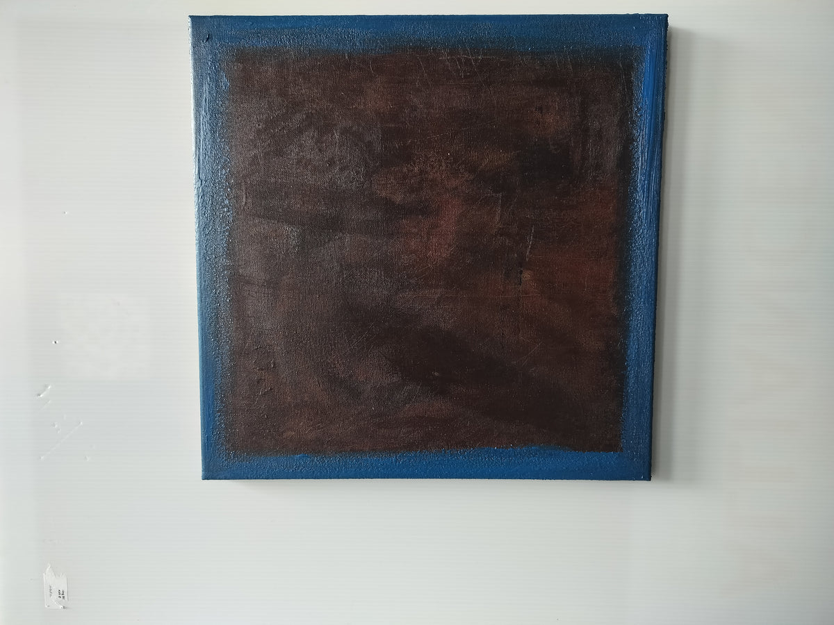 Framed Marxism in Blue Intervals- Abstract #2   40cm x 40cm