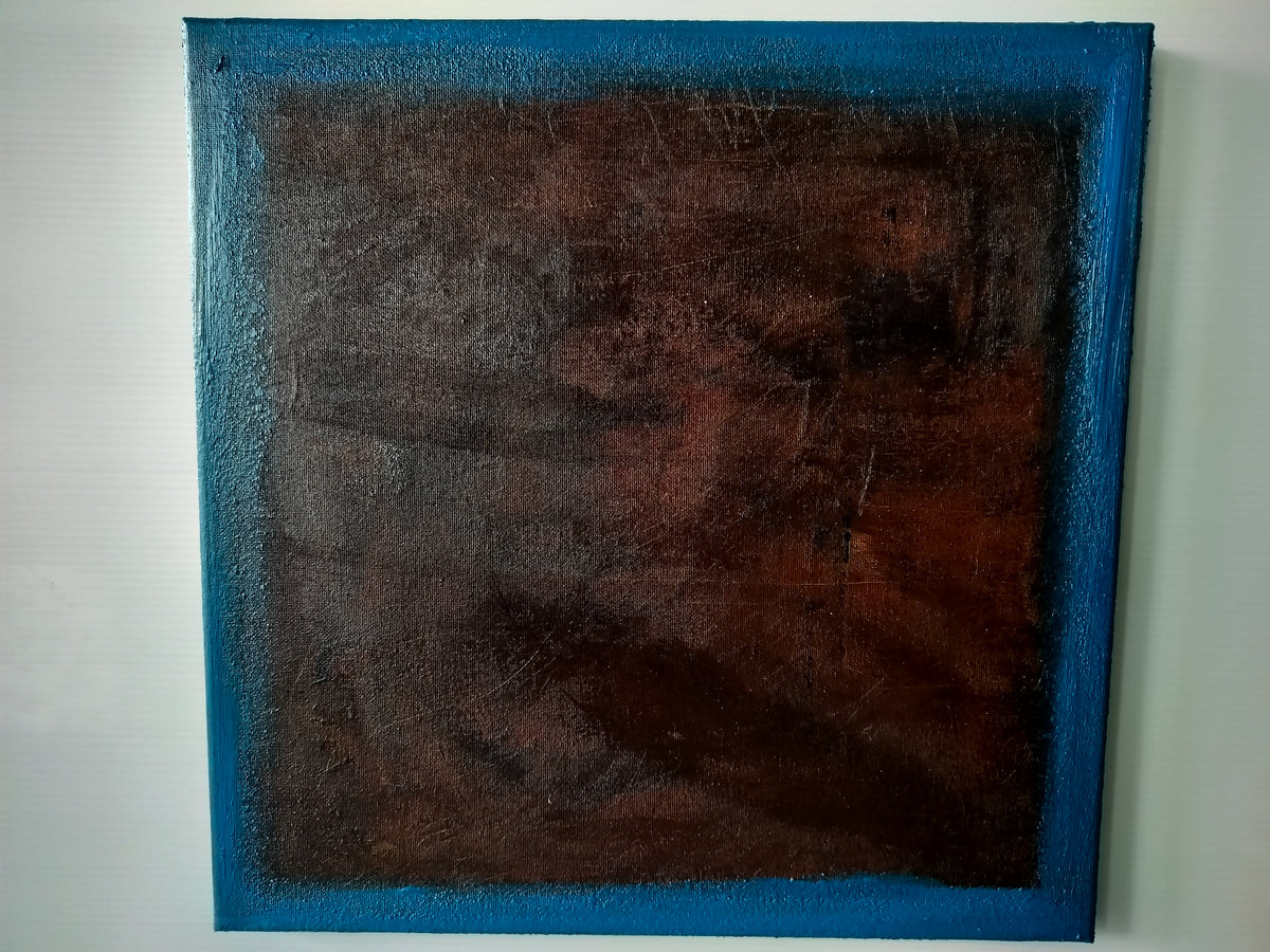 Framed Marxism in Blue Intervals- Abstract #2   40cm x 40cm