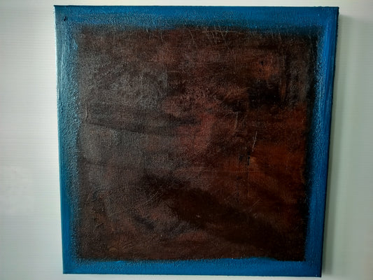 Framed Marxism in Blue Intervals- Abstract #2   40cm x 40cm