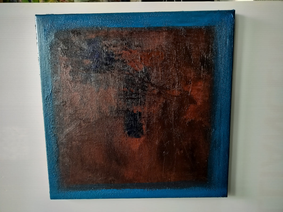 Framed Marxism in Blue Intervals - Abstract #3    40cm x 40cm