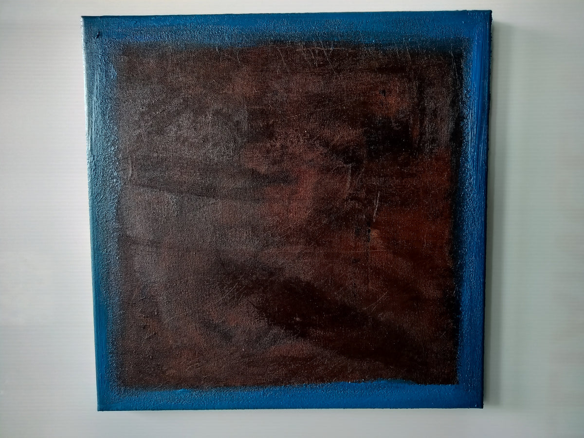 Framed Marxism in Blue Intervals- Abstract #2   40cm x 40cm
