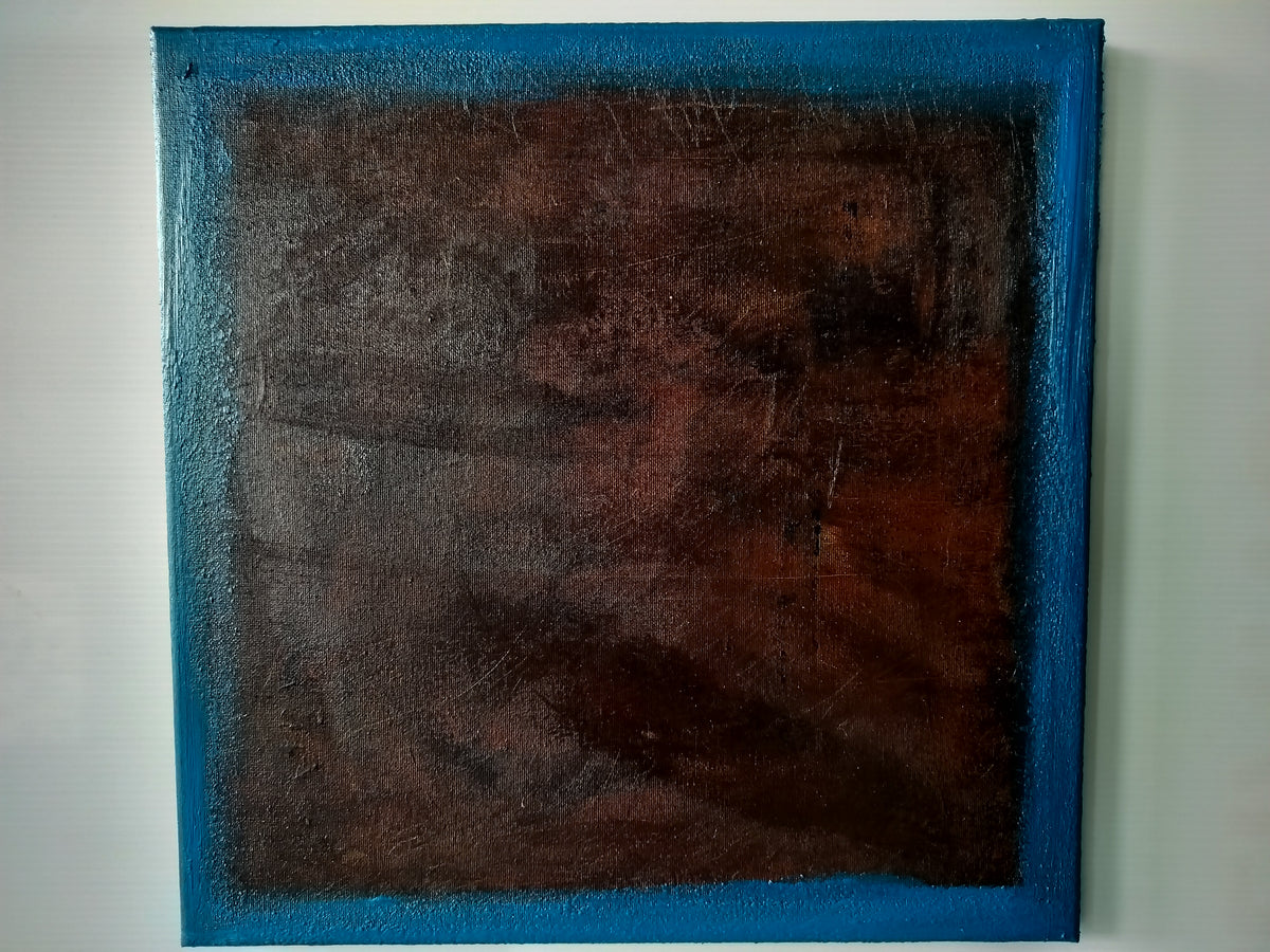 Framed Marxism in Blue Intervals- Abstract #2   40cm x 40cm