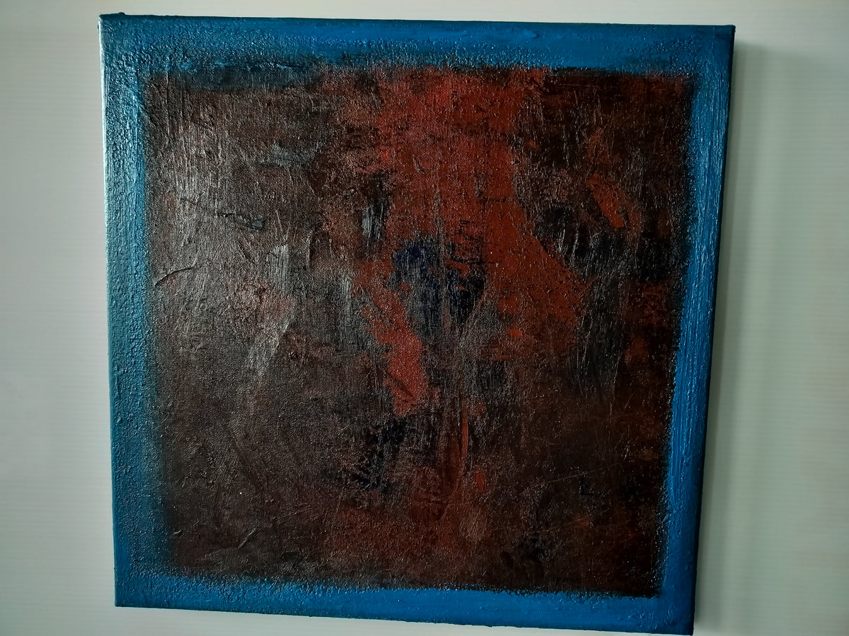 Framed Marxism in Blue Intervals- Abstract  #1     40 cm x 40 cm