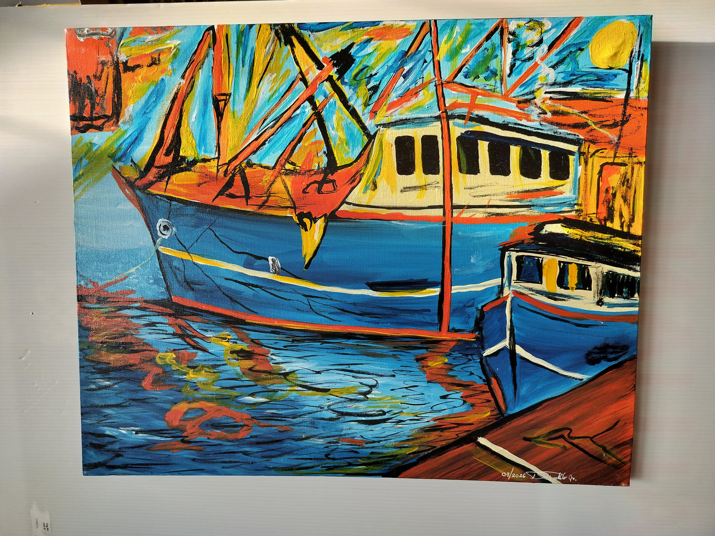 Oddesund Nord Havn Skib 55cm x 45 cm