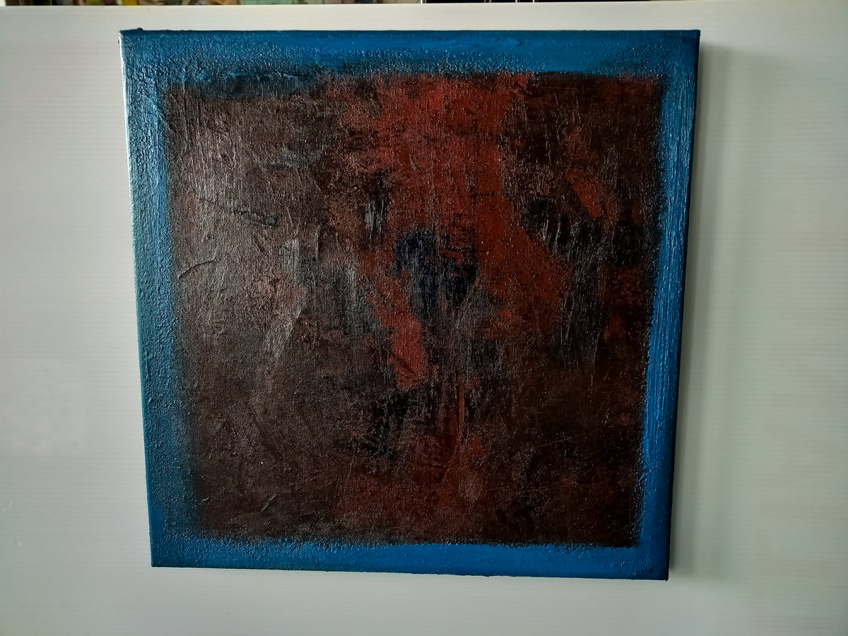 Framed Marxism in Blue Intervals- Abstract  #1     40 cm x 40 cm