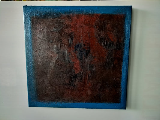 Framed Marxism in Blue Intervals- Abstract  #1     40 cm x 40 cm